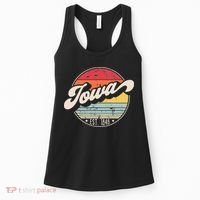Retro Iowa Home State IA Cool 70s Style Sunset Women's Tank Top thumb 0