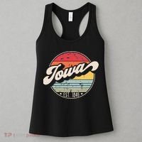 Retro Iowa Home State IA Cool 70s Style Sunset Women's Tank Top thumb 3