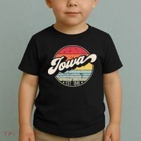Retro Iowa Home State IA Cool 70s Style Sunset Toddler T-Shirt thumb 2