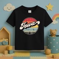 Retro Iowa Home State IA Cool 70s Style Sunset Toddler T-Shirt thumb 3