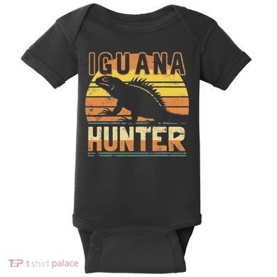 Retro Iguana Hunter Baby Bodysuit