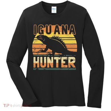 Retro Iguana Hunter Women's Long Sleeve Shirt