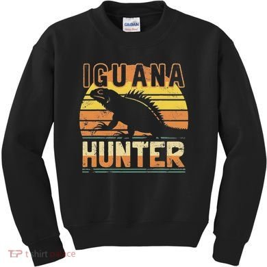 Retro Iguana Hunter Kids Sweatshirt
