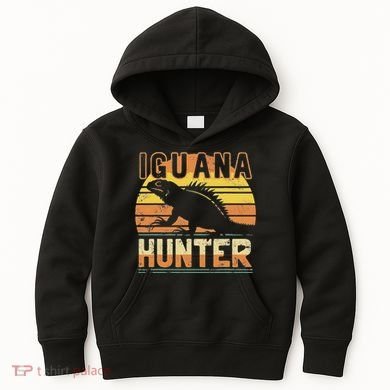 Retro Iguana Hunter Kids Hoodie