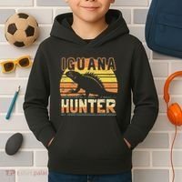 Retro Iguana Hunter Kids Hoodie thumb 2