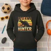 Retro Iguana Hunter Kids Hoodie thumb 2