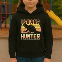 Retro Iguana Hunter Kids Hoodie thumb 3