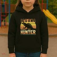 Retro Iguana Hunter Kids Hoodie thumb 3