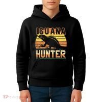 Retro Iguana Hunter Kids Hoodie thumb 4