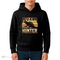 Retro Iguana Hunter Kids Hoodie thumb 4
