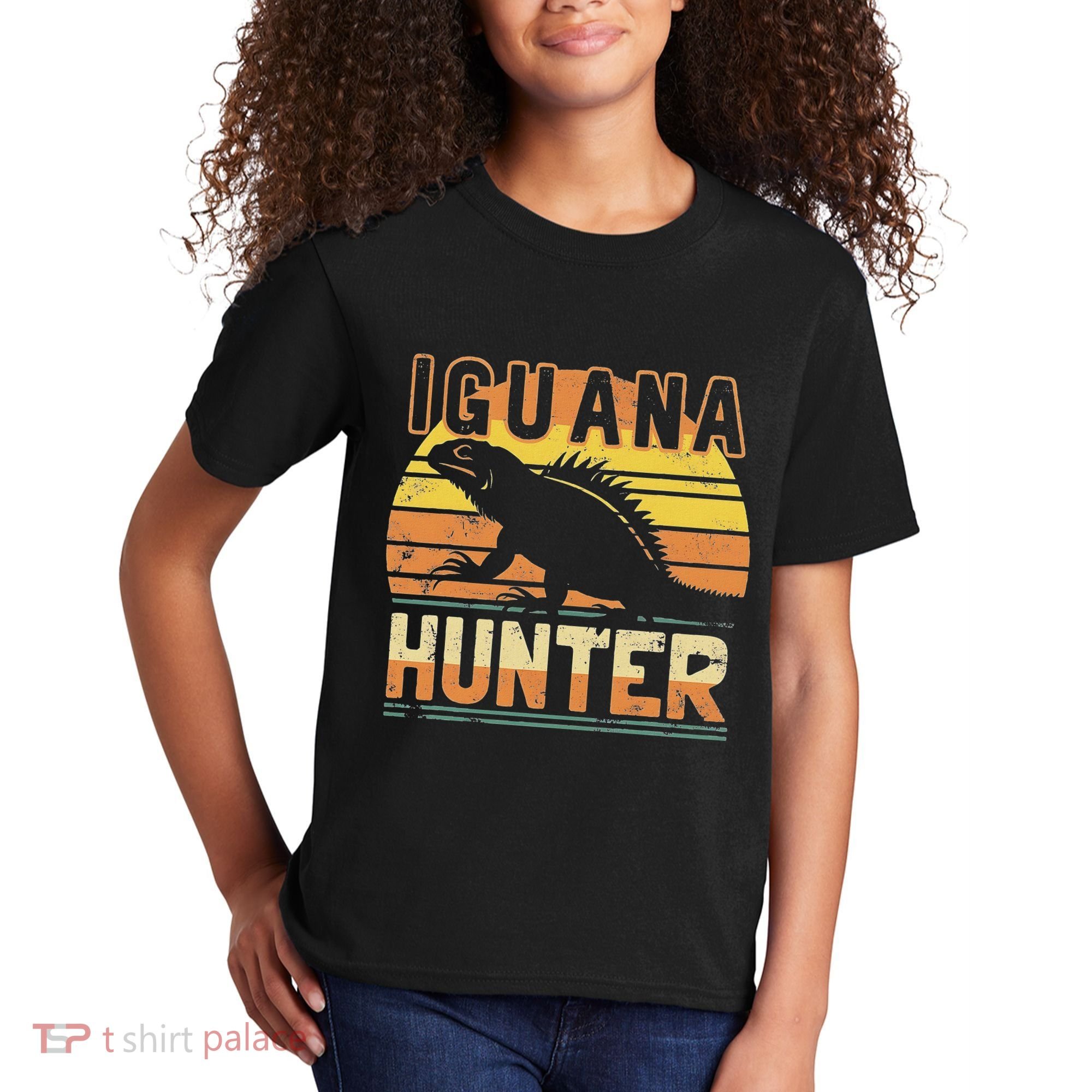 Retro Iguana Hunter Kids T-Shirt