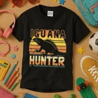 Retro Iguana Hunter Kids T-Shirt thumb 3