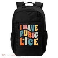 Retro I Have Pubic Lice. Offensive Inappropriate Meme Backpack thumb 0