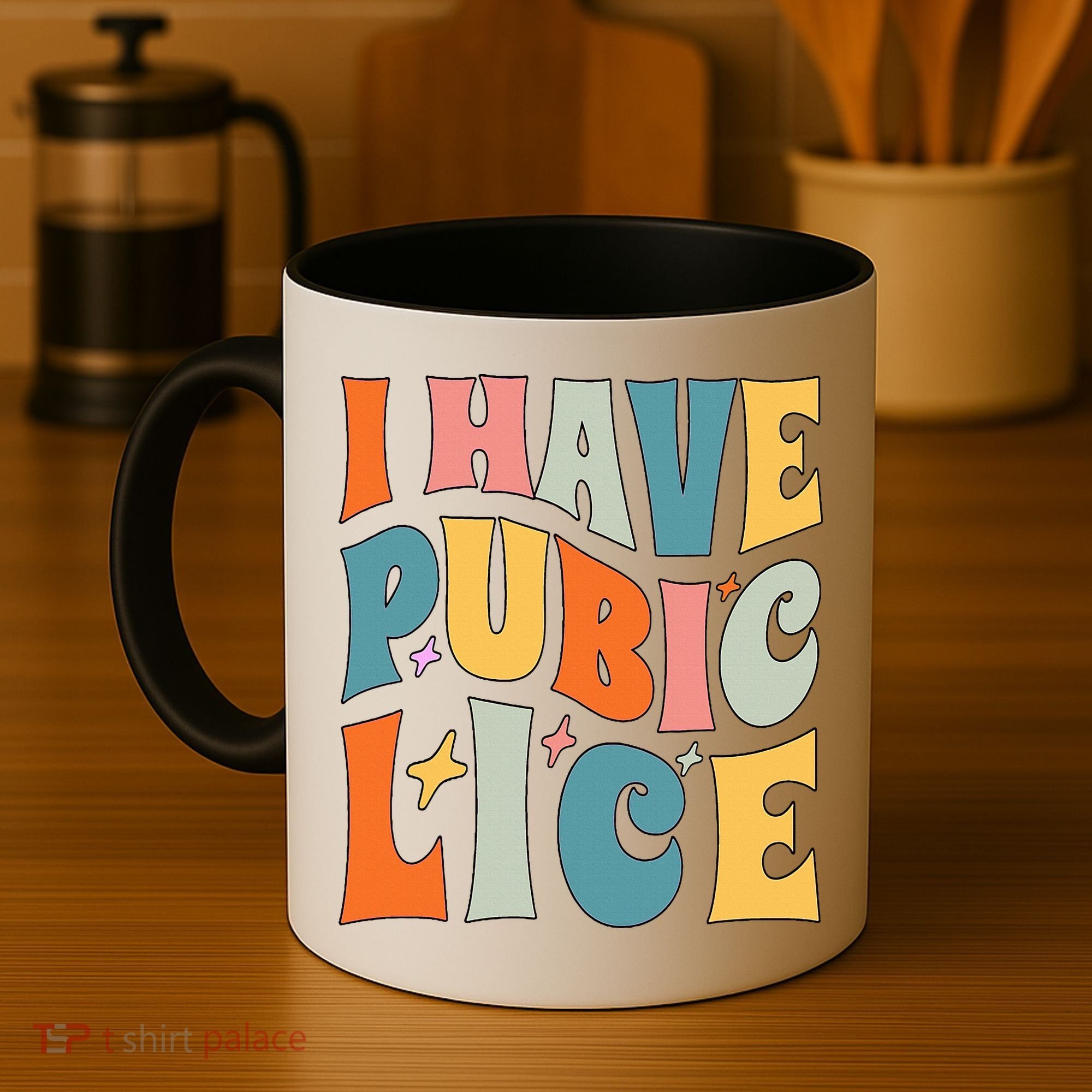 Retro I Have Pubic Lice. Offensive Inappropriate Meme Coffee Mug