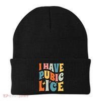 Retro I Have Pubic Lice. Offensive Inappropriate Meme Beanie thumb 0