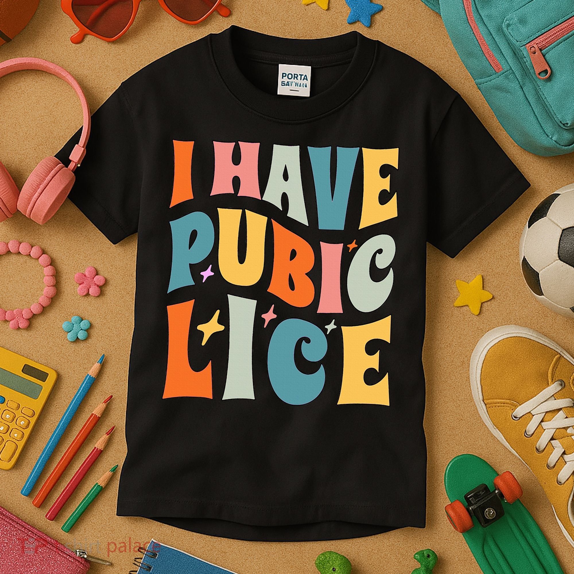 Retro I Have Pubic Lice. Offensive Inappropriate Meme Kids T-Shirt