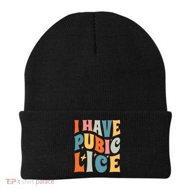 Retro I Have Pubic Lice Offensive Inappropriate Funny Beanie