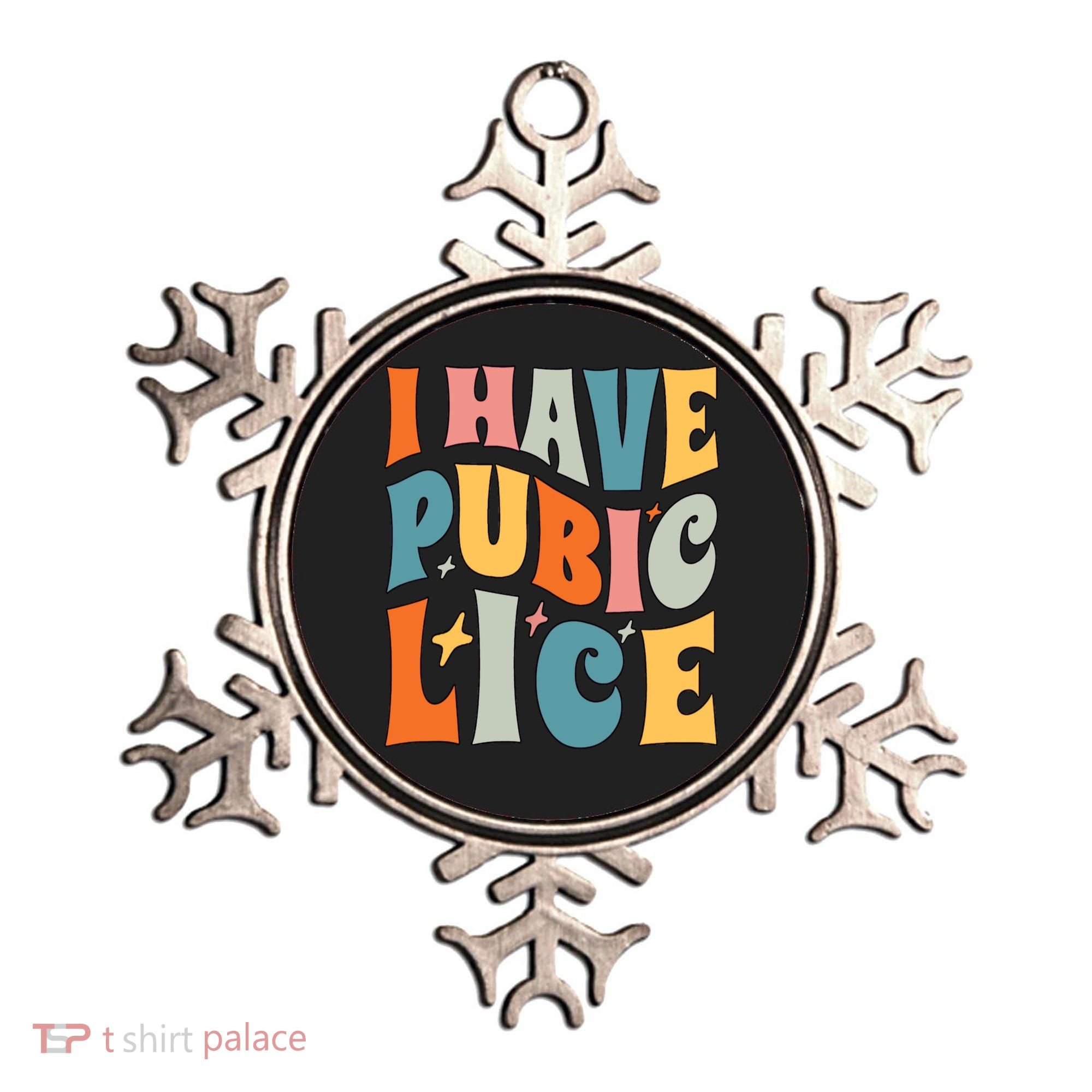 Retro I Have Pubic Lice Offensive Inappropriate Funny Ornament