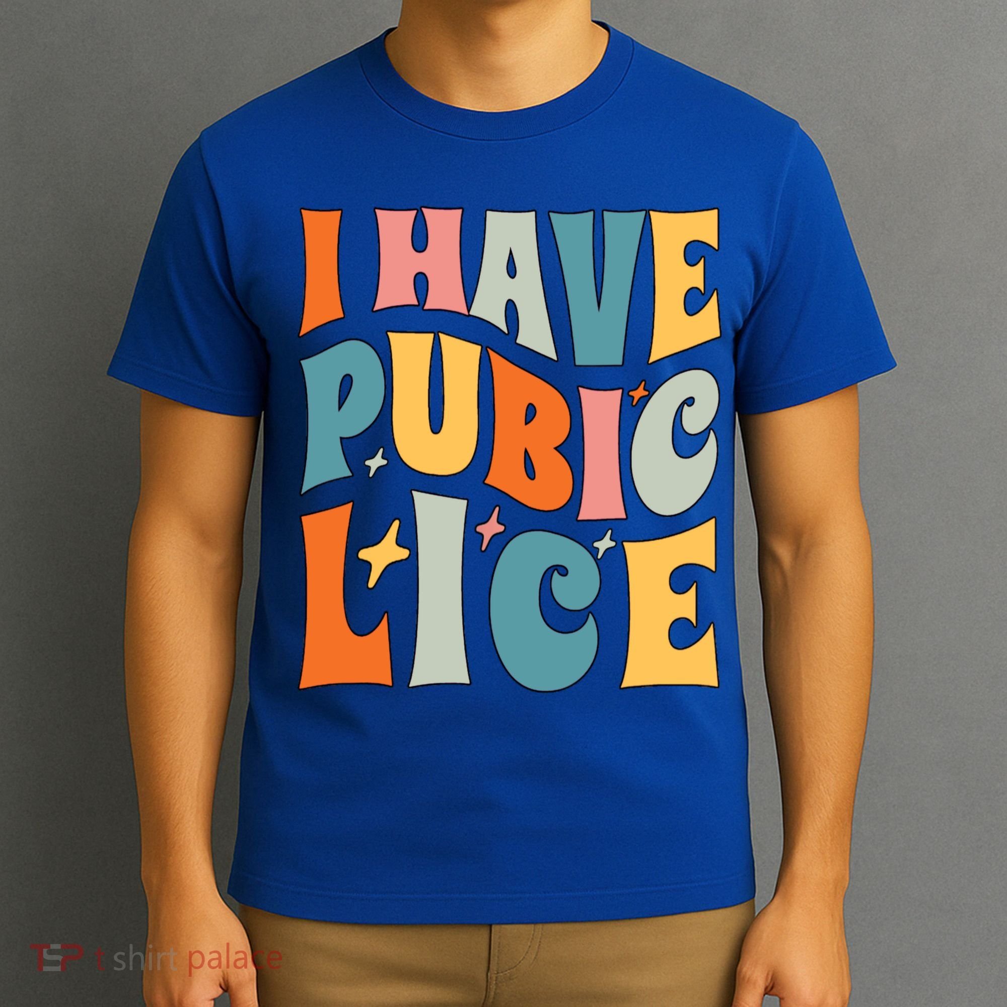 Retro I Have Pubic Lice Offensive Inappropriate Funny T-Shirt