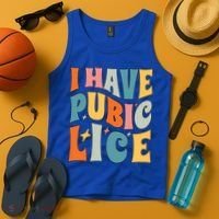 Retro I Have Pubic Lice Offensive Inappropriate Funny Tank Top thumb 4