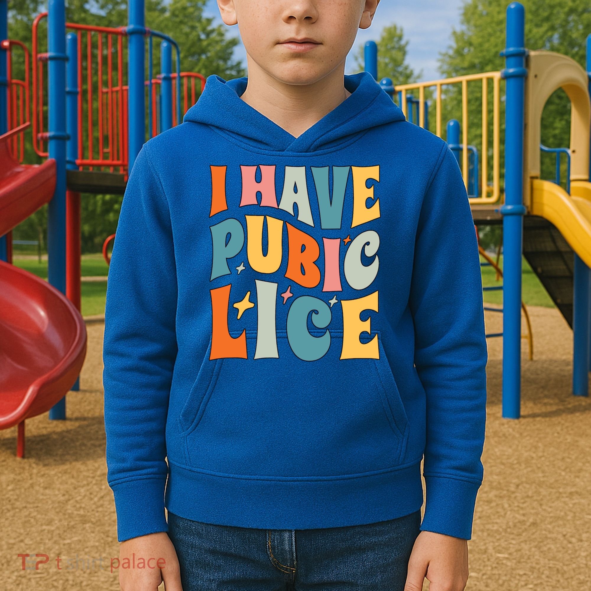 Retro I Have Pubic Lice Offensive Inappropriate Funny Kids Hoodie