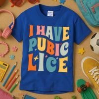 Retro I Have Pubic Lice Offensive Inappropriate Funny Kids T-Shirt thumb 3