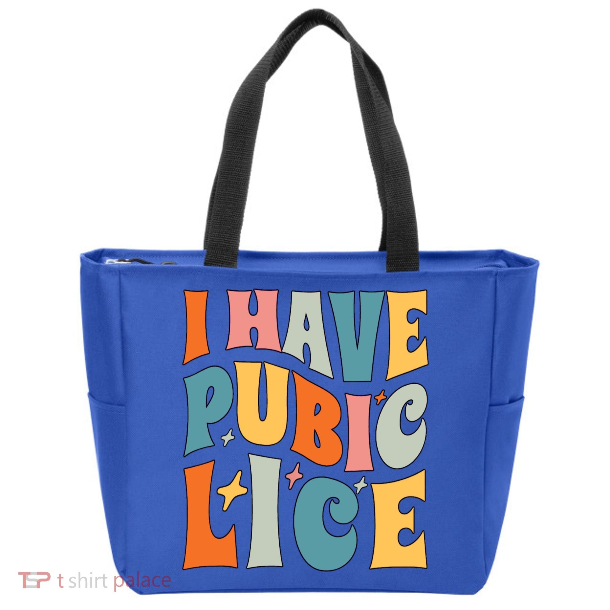 Retro I Have Pubic Lice Offensive Inappropriate Funny Tote Bag