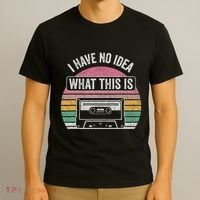Retro I Have No Idea What This Is Funny Cassette T-Shirt thumb 3