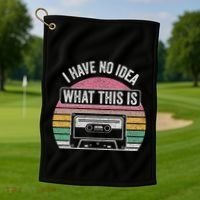 Retro I Have No Idea What This Is Funny Cassette Golf Towel thumb 1