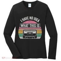 Retro I Have No Idea What This Is Funny Cassette Women's Long Sleeve Shirt thumb 0