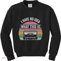 Retro I Have No Idea What This Is Funny Cassette Kids Sweatshirt thumb 0