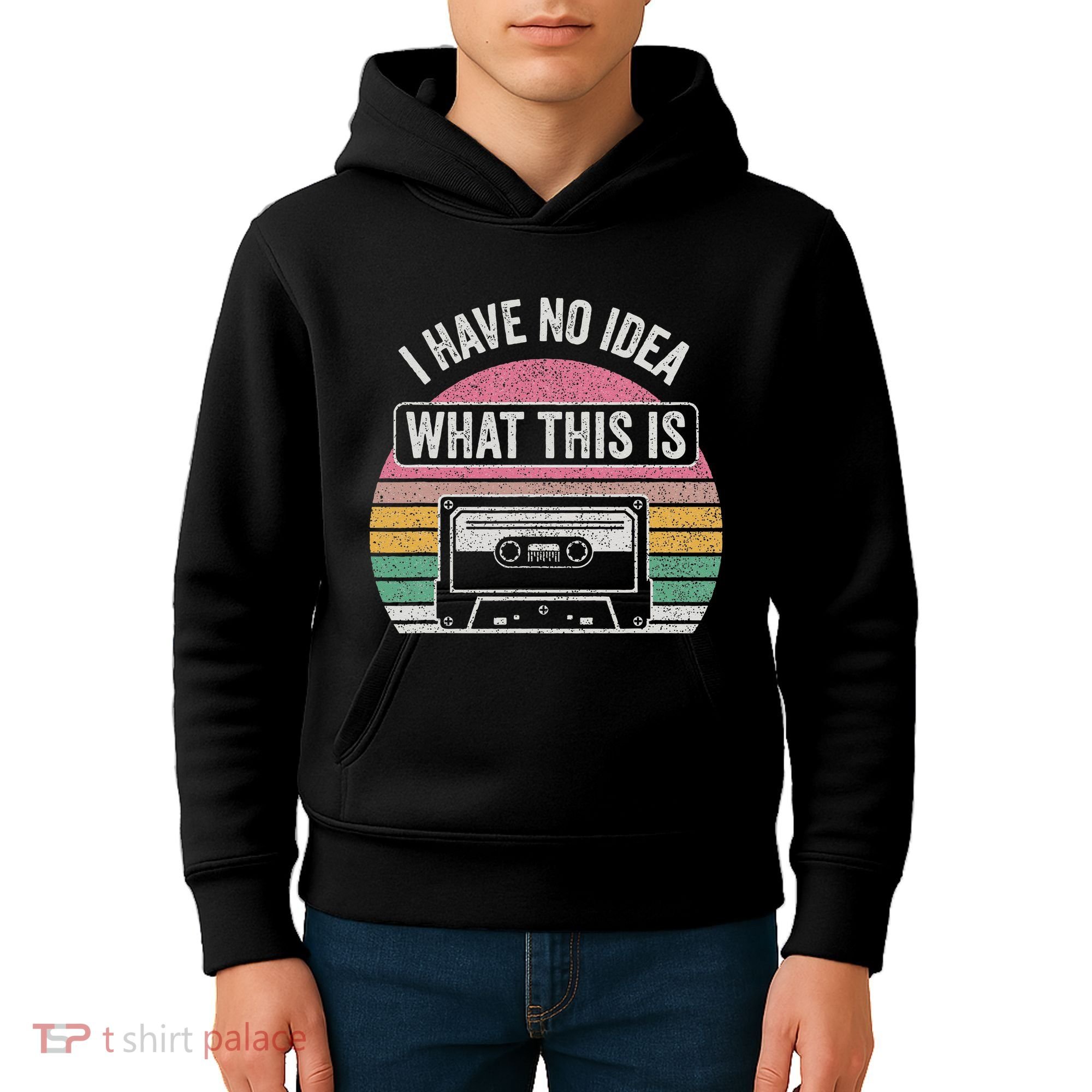 Retro I Have No Idea What This Is Funny Cassette Kids Hoodie