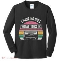 Retro I Have No Idea What This Is Funny Cassette Kids Long Sleeve Shirt thumb 0