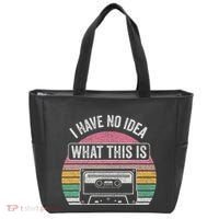 Retro I Have No Idea What This Is Funny Cassette Tote Bag thumb 0