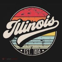 Retro Illinois Home State Il Cool 70s Style Sunset Apron thumb 3