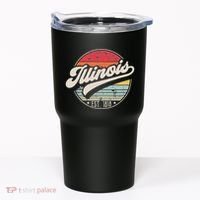 Retro Illinois Home State Il Cool 70s Style Sunset Tumbler thumb 0