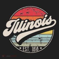 Retro Illinois Home State Il Cool 70s Style Sunset Tumbler thumb 3
