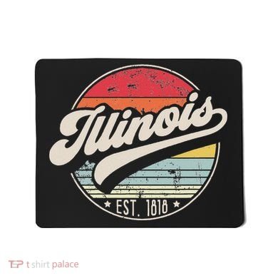 Retro Illinois Home State Il Cool 70s Style Sunset Mousepad