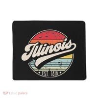Retro Illinois Home State Il Cool 70s Style Sunset Mousepad thumb 0