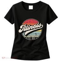 Retro Illinois Home State Il Cool 70s Style Sunset Women's T-Shirt thumb 0