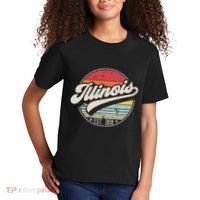Retro Illinois Home State Il Cool 70s Style Sunset Kids T-Shirt thumb 2