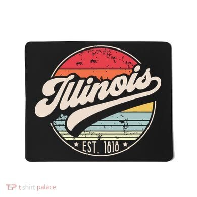 Retro Illinois Home State Il Cool 70s Style Sunset Mousepad
