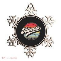 Retro Illinois Home State Il Cool 70s Style Sunset Ornament thumb 0