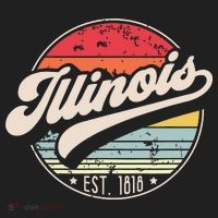 Retro Illinois Home State Il Cool 70s Style Sunset Hat thumb 2