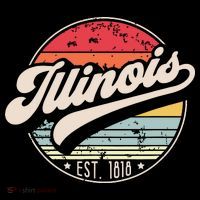 Retro Illinois Home State Il Cool 70s Style Sunset Toddler Hoodie thumb 2