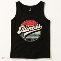 Retro Illinois Home State Il Cool 70s Style Sunset Tank Top thumb 2