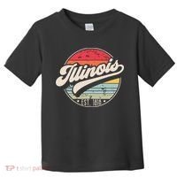 Retro Illinois Home State Il Cool 70s Style Sunset Toddler T-Shirt thumb 0