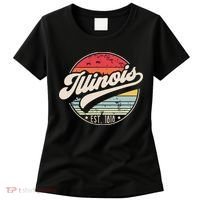 Retro Illinois Home State Il Cool 70s Style Sunset Women's T-Shirt thumb 0