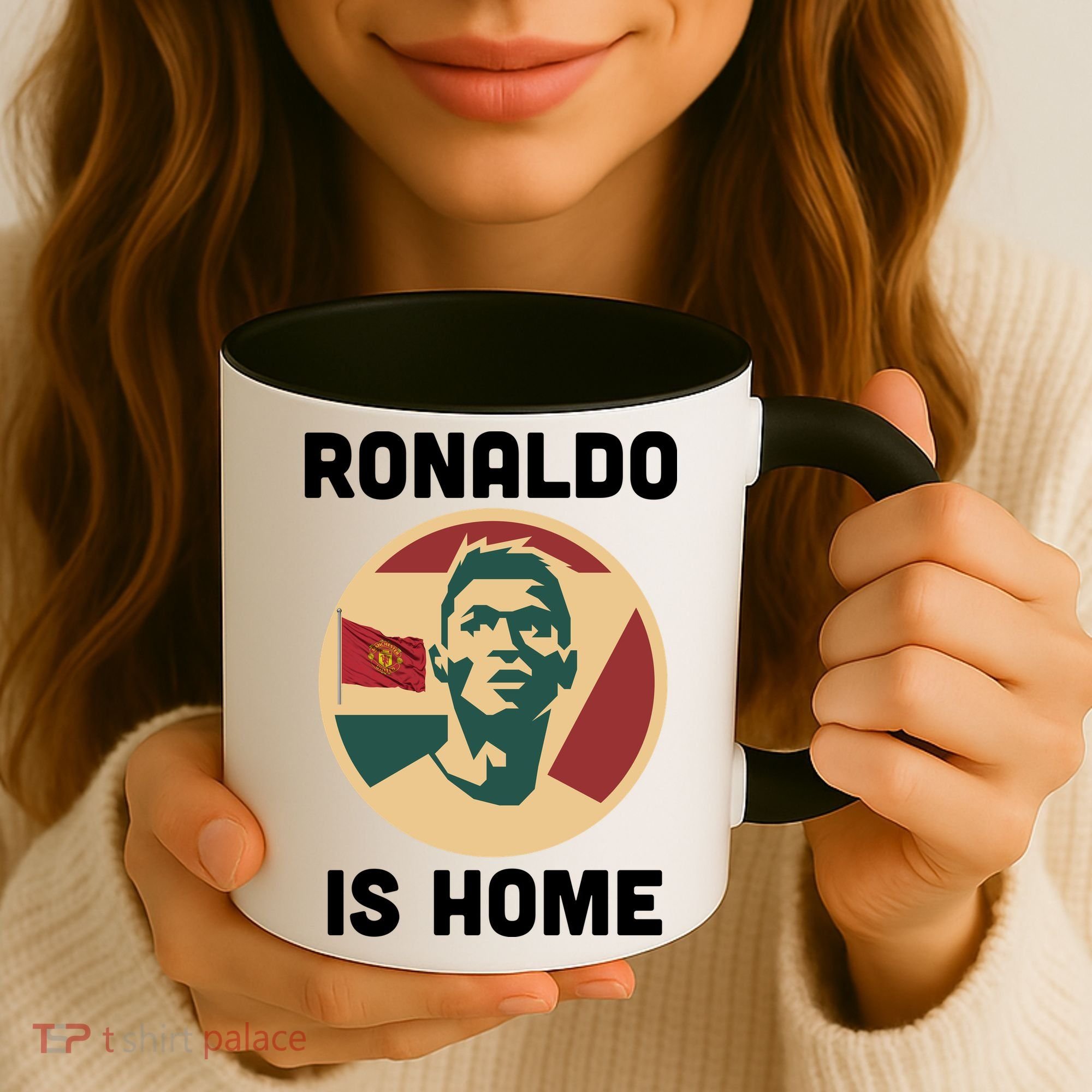 Ronaldo Is Home Manchester Coffee Mug
