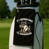 Raccoon If I Shenan Once I'll Shenanigan Golf Towel thumb 2